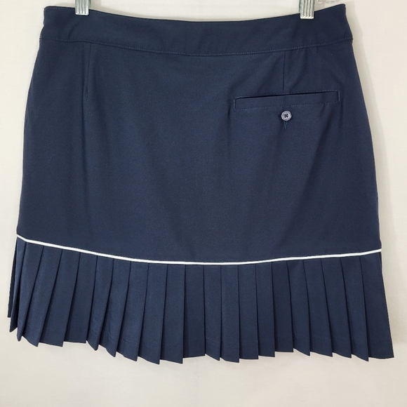 Lady Hagen SKORT Womens Size 6 Navy Blue Pockets Side Zip Pleats Skirt w Shorts - Picture 14 of 14